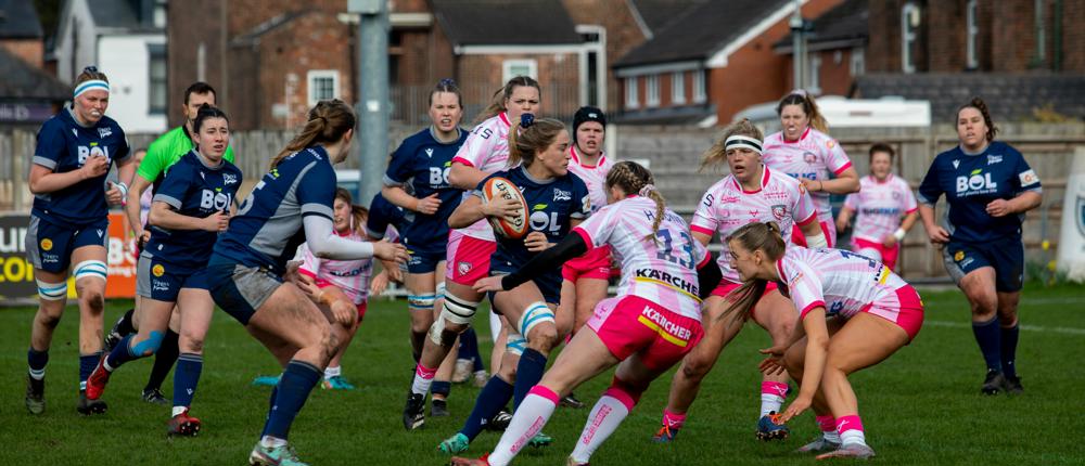 Womens Rugby Match Tackle